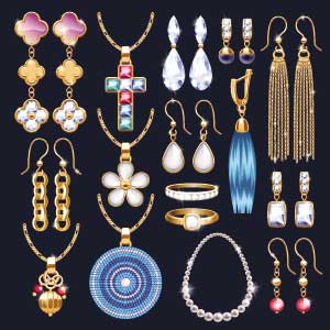 jewelry accessories icons set
